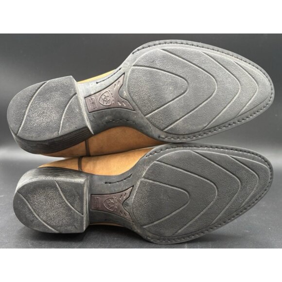 Ariat Western Cowboy Boots Mens 10D Heritage Stockman Distressed Brown Work GUC - Picture 12 of 16